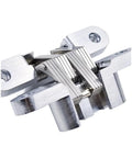 Close-up of Hidden Gate Hinge Set Two Heavy Duty Stainless Steel Concealed Hinge For Gates And Boxes with invisible barrel design