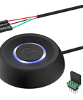 External Desktop PC Power Button Switch With LED Easy Install Power On Off Button Extension Cable For Computer Motherboard And DIY PC Builds In Hard To Reach Setups No Brainer, black round switch with 1.7 m cable and 1-to-2 splitter