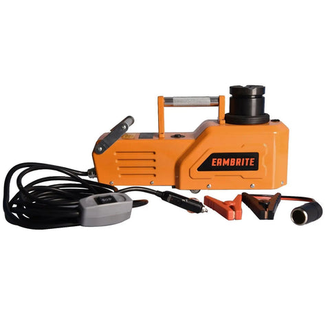 Beefed Up Heavy Duty 15 Ton Electric Car Floor Jack With LED Light 12V DC Power For SUV RV Truck Van Sedan 33000 Lbs Lift 8 To 20.2 Inch Range Self Lock Safety Valve Cigarette Lighter Powered