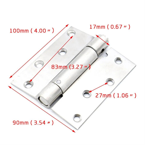 Two Pack Stainless Steel Folding Door Hinge With Ball Bearing Hidden Cabinet Hinge Spring Loaded 4 Inch Single Size A