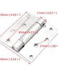 Stainless Steel Door Hinge Set Four Inch Two Pack Folding Ball Bearing Hinge With Single Or Double Spring Built Tough
