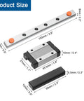 MGN12 150mm Linear Rail System with MGN12H Carriage Block and mini linear guide dimensions for DIY 3D printers and CNC machines.