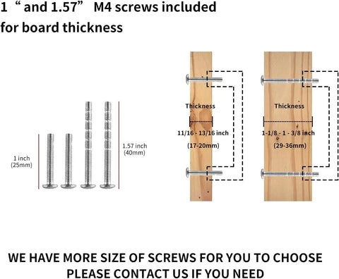 10 Pack Brushed Nickel Cabinet Pulls Barrel Style Handles for Kitchen Cabinets Dressers Nightstands and Bathrooms Easy Install With 1 Inch And 1.57 Inch Breakaway Screws Six And One Quarter Inch Center To Center screw size guide