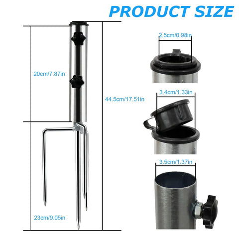 Removable Portable Umbrella Base With Four Leg Beach Sand Anchor dimensions and features overview