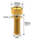 Titanium Alloy M6x16 18 20 25 30 35mm Hex Head Bike Stem Bolts With Washer For MTB And Road Bikes, gold finish, side view