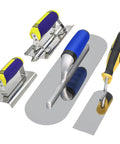 Stainless Steel Pool Trowel And Margin Trowel Plus Concrete Edger And Groover Kit For Masonry And Stucco, Durable Hand Tools With 1.3mm Thick Blades And Ergonomic Handles, No Rivet Design On Edger And Groover, Diy Concrete Projects