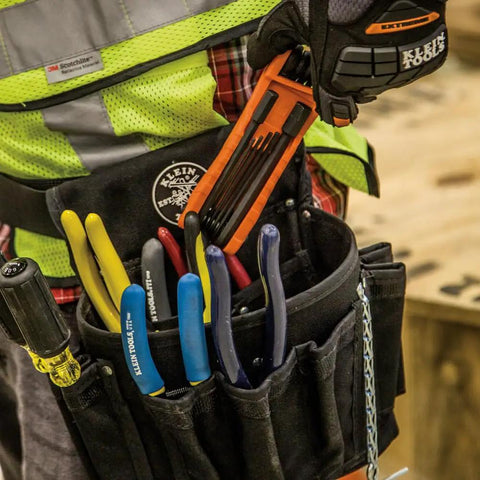 Heavy Duty Folding Hex Key Set With Extra Long Allen Wrenches 11 SAE Sizes From One Half Inch To One Eighth Inch High Leverage Blades