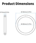 Two Pack 40 Mm Inner Diameter Stainless Steel O Rings With 5 Mm Wire Thickness Premium 304 Stainless Steel product dimensions