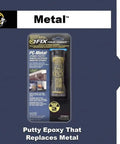 Metal Epoxy Putty Stick, 2 Oz, Dark Gray, Fast Curing Repair Putty For Appliances, Machines, Automotive And Plumbing, Sand, Prime And Paint, Fills Sheet Metal Holes And Rebuilds Castings in retail packaging