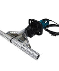 Heavy Duty 27 Point Five Inch Electric Foam Planer Saw For Lopping Overbuilt Spray Foams And Smoothing Out Stubborn Polyurethane Walls With Fast Twisting Blades For A Snappy Clean Sweep with silver blade and black handle.