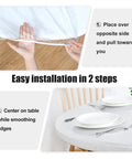 Round Waterproof Table Cover With Elastic Edges Fitted Vinyl Tablecloth Clear For 45 To 56 Inch Round Tables Stays Put No Clips Needed Windproof And Spill Resistant Table Protector For Any Event installation guide