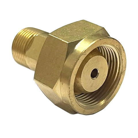 Brass Acetylene Adapter CGA520 to CGA200 for Regulator and Cylinder Fittings Welding Connector, close-up view