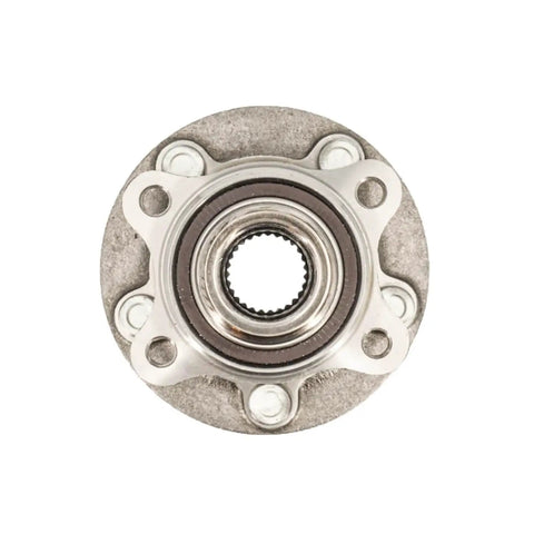 Front Hub Bearing Assembly For Ford Police Responder Hybrid SSV Plug In And Lincoln MKZ 2013 To 2020, top view showing 5 lug, ABS, bolt-on