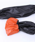 Heavy Duty Waterproof Pvc Oversleeves 6 Pack Set Oilproof Arm Covers in black and orange for mechanics and DIY.