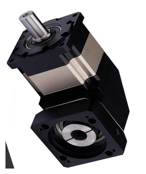 Rugged 130Mm 90 Degree Right Angle Planetary Gearbox Speed Reducer with 24mm shaft, showcasing compact design for heavy duty use.