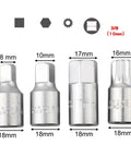 Oil Sump Drain Socket Wrench Set 3/8 Drive Pro Grade Heavy Duty Metal Gearbox Screw Removal Tool Kit Compatible With H17 S8 S10