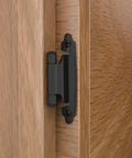 Three Eighth Inch Inset Cabinet Hinges Set Self Closing Flush Mount With Door Bumpers 50 Hinges Pack 25 Pairs Matte Black Installed
