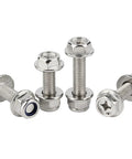 Cross Flange M6 Hex Bolts With Serrated Flange Heads And Anti Loosening Nuts Kit, 20 Sets, Stainless Steel Fasteners