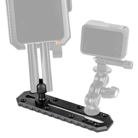 Metal Boat Track Mount With One Inch Ball T Bolt For Kayak Rail Mount GPS Fish Finder Mount Cup Holder And Rod Holder Fits RAM B Size Dual Socket Arm Marine Gear Track Heavy Duty black track mount with 1in ball for kayak GPS and fish finder