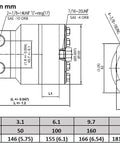 Technical drawing of a hydraulic high torque orbital motor showing dimensions and specifications for a 4 bolt flange.