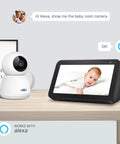 2K 3MP Wireless Pet Camera And Baby Monitor For Home Security Nanny Cam with Alexa Compatible display showing baby