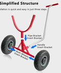 Heavy Duty Pipe Dolly Two Piece Roller Cart For Steel And Fire Pipes With 2200 Pound Capacity showing structure and installation guide.