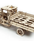 Hands On Mechanical Truck Puzzle Kit With Rubber Band Engine, 3D Wooden Construction Set, DIY Build For Adults And Teens, front view