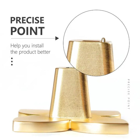 Close-up of Gold Cabinet Knobs 10 Pack For Cabinets And Drawers, Brushed Brass Leaf Style Hardware, showing precise point feature.