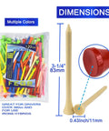 Natural Hardwood Golf Tees 3 1/4 Inch, 120 Pack, Biodegradable Wooden Tees, Mixed Colors, Durable Dope Value, Eco Friendly