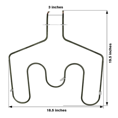 Oven Bake Element Replacement WB44T10011 For GE Hotpoint And Other Brands No Fuss Install Replaces WB44T10059 with dimensions