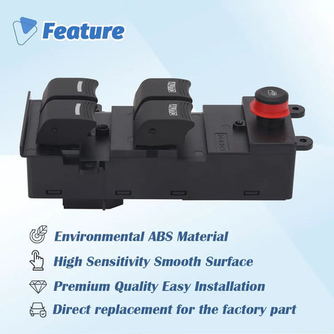 Acura MDX Front Left Driver Side Master Window Switch Power Control Button Direct Fit Plug And Play Replacement