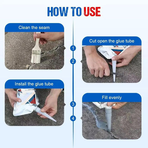How to use Heavy Duty Concrete Crack Repair Adhesive Quick Cure Waterproof Asphalt Driveway Sealer High Elasticity.