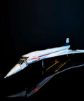 LED Lighting Kit For 10318 Concorde Aircraft Model displayed on model with lights on, USB powered, durable ABS and copper, model kit not included