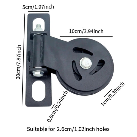 Rotatable Gym Cable Pulley Block for Squat Racks and Home Gyms, Adjustable Weightlifting Pulley System Accessory with Measurements