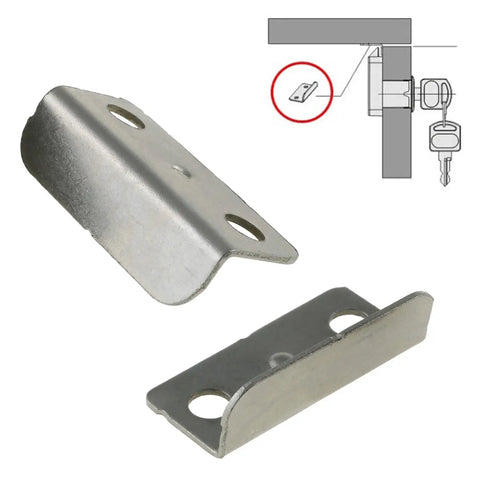 Modern Silver Drawer Deadbolt Locks 6 Piece Set With Heavy Duty Nickel Plated Iron Build screw mounting plates for secure cabinet upgrades.