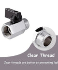 Two Pack Brass Mini Ball Valve One Half Inch NPT Female To Male Thread Shut Off Valve with Clear Threads