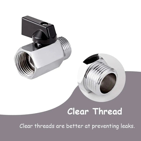 Two Pack Brass Mini Ball Valve One Half Inch NPT Female To Male Thread Shut Off Valve with Clear Threads