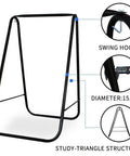 Heavy Duty Hammock Chair Stand With Large Hanging Indoor Swing 500 Lbs Capacity Steel Triangular Support Frame