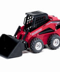 Manitou 3300V Skid Steer Loader Toy With Movable Bucket And Arm Rubber Tread Farm Tires, 1:32 Scale Diecast, Red Body
