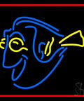 LED Neon Sign With Dimmer 24 Inch Tall By 24 Inch Wide Black Acrylic Backing Indoor Use Dope Ocean Theme Light With Yellow And Blue Fish Glow