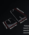 Detailed measurements of Lightweight Portable Bicycle Stand For Parking And Display, acrylic floor bike rack components.