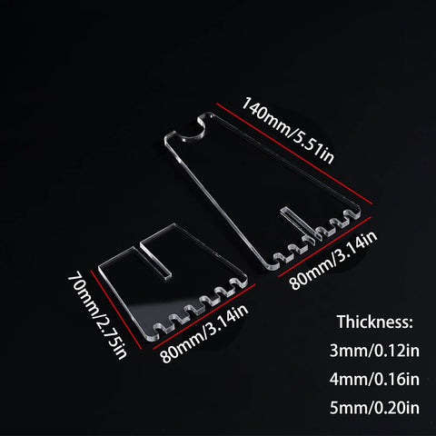 Detailed measurements of Lightweight Portable Bicycle Stand For Parking And Display, acrylic floor bike rack components.