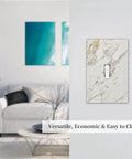 Absolute Game Changer With This Sleek Gray White Marble 1 Gang Switch Cover on wall in modern living room decor.