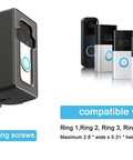Anti Theft Video Doorbell Corner Mount With Adjustable Angle And Secure Mounting Bracket, compatibility details shown with multiple doorbell models.
