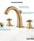 8 Inch Widespread Bathroom Faucet Set With Two Cross Handles, Deck Mount, Polished Chrome Finish, Pop Up Drain details display