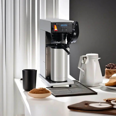 Axiom Dual Voltage Airpot Coffee Brewer With LCD, Programmable Brew Levels, Cold Brew Lockout, and Tank Temperature Control