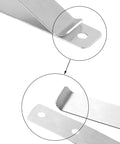 Close-up of 16 Pack Universal Car Visor Clips For Garage Door Remotes, silver snap-on mounts showing clip details and holes.