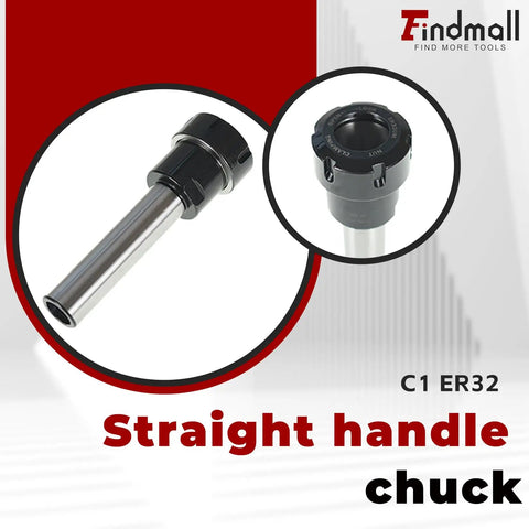 Pro Grade C1 ER32 Straight Shank 100mm Collet Chuck Holder For CNC Lathe And Milling 25.4mm Shank DIN6499B shown