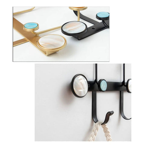 Sturdy Rust Resistant Metal Coat Rack Wall Hooks With Lowkey Luxe Gold Finishing showing durable steel with decorative hooks.