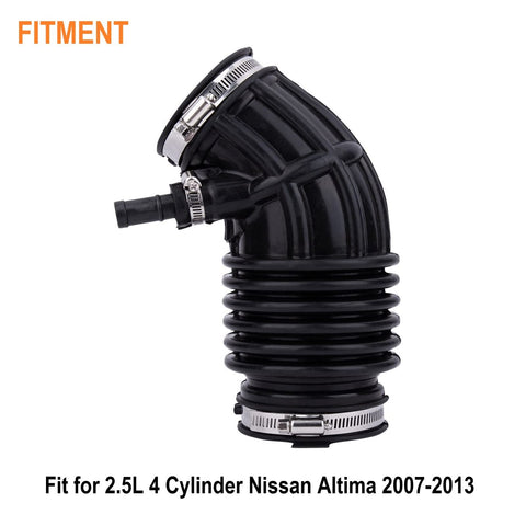 Engine Air Intake Hose With Clamps For 2.5L 4 Cyl Nissan Altima 2007 2013 Replacement Part 16576 JA000 visible with clamps